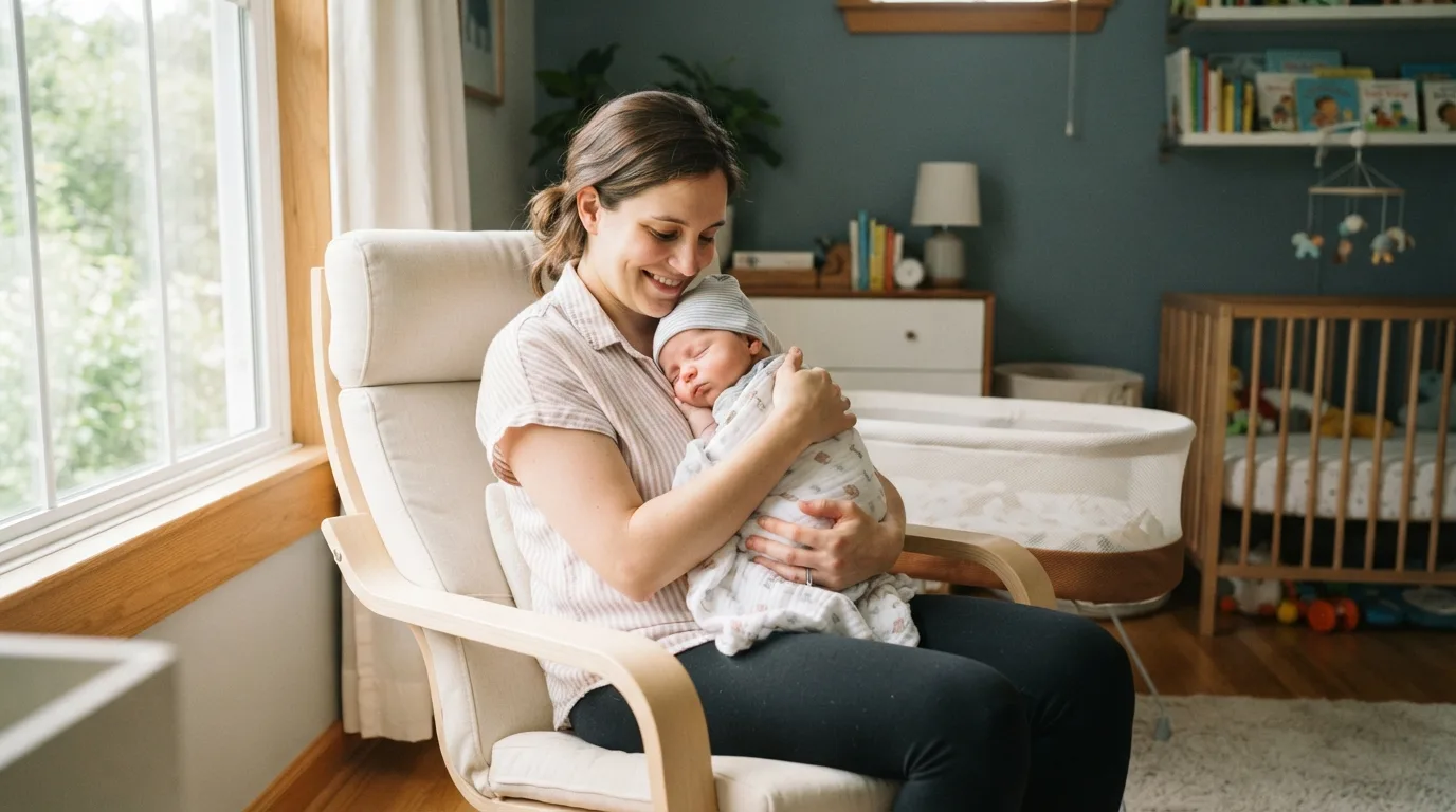 Newborn Sleep Basics in a calm family setting