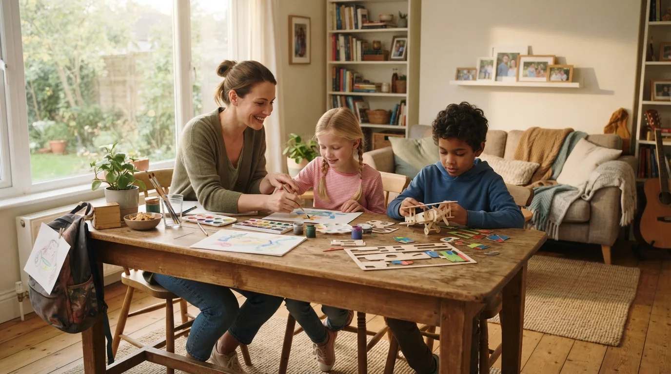 After-School Activity Balance in a calm family setting