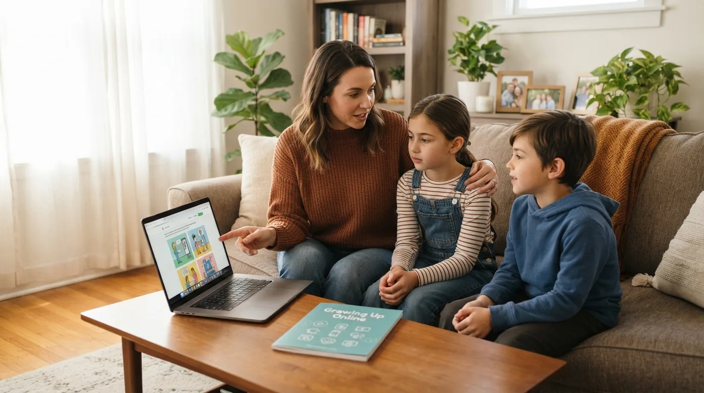 Social Media Safety for Kids in a calm family setting
