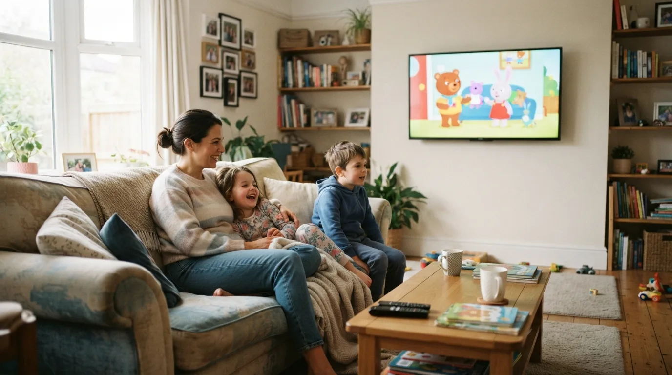 TV Habits and Kids at Home in a calm family setting