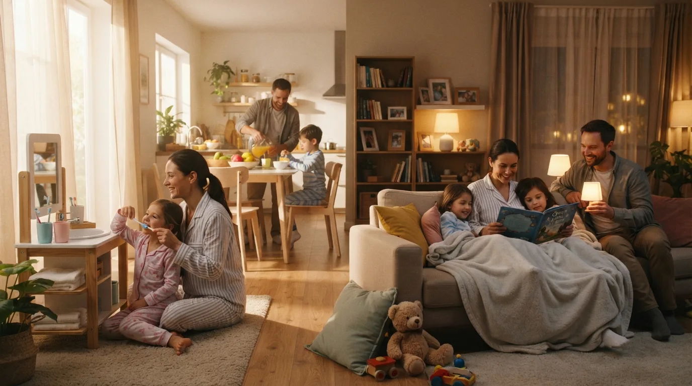 Morning and Evening Routines in a calm family setting