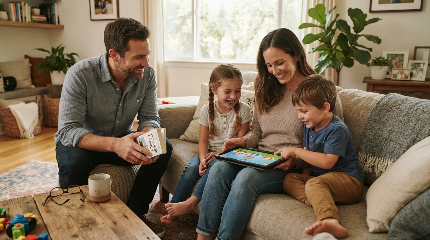 Parenting in a Digital Age in a calm family setting